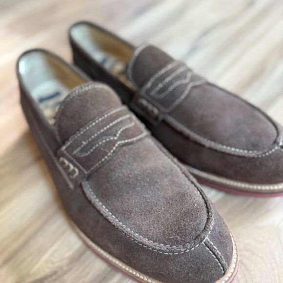1901 Made in Brazil Mens Brown Suede Leather Slip-On Penny Loafer Shoes Size 13M main image 6